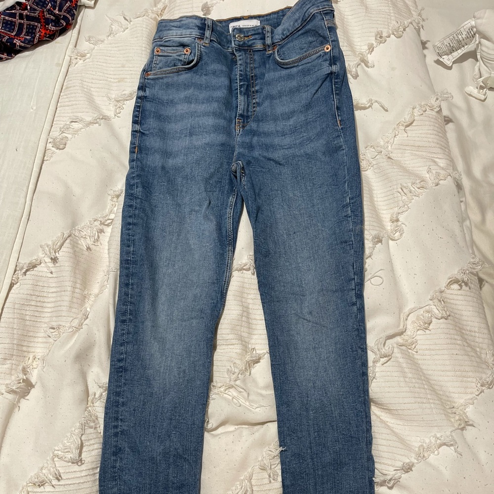 Zara high waisted stretch jeans